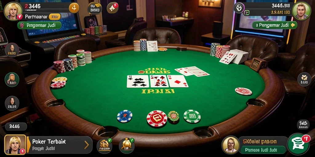 Tampilan gameplay seru di aplikasi Poker 3446.