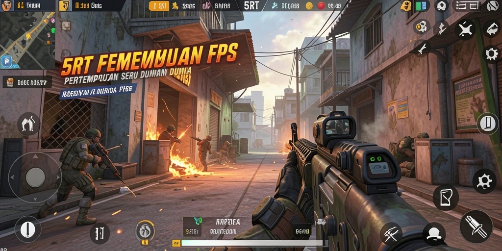 Gameplay seru di 5RT dengan aksi tembak-menembak intens.