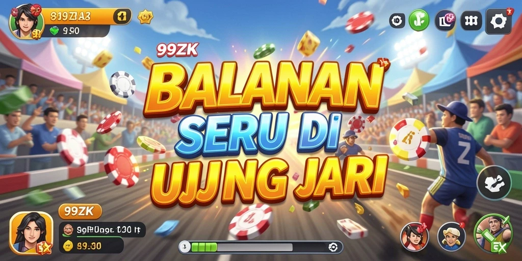 Tampilan gameplay 99ZK dengan balapan yang mendebarkan dan mobil yang cepat.