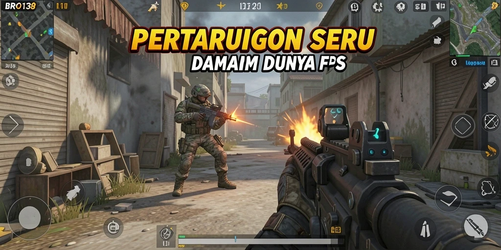 Tampilan gameplay BRO138 yang mendebarkan dalam pertempuran FPS.