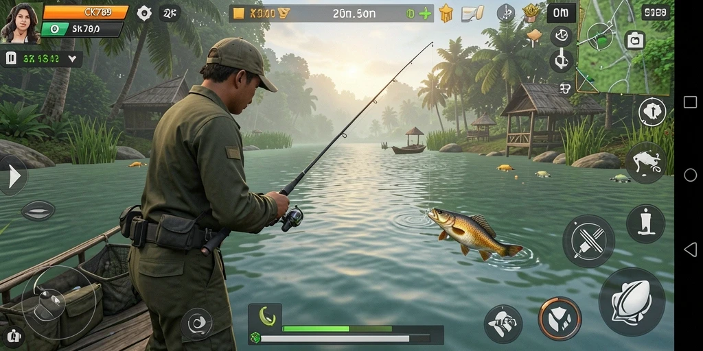 Tangkapan ikan yang besar dan pemandangan indah dalam CK789.