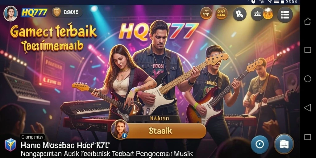 Tampilan gameplay <strong>HQ777</strong> yang seru dan interaktif saat bermain musik.