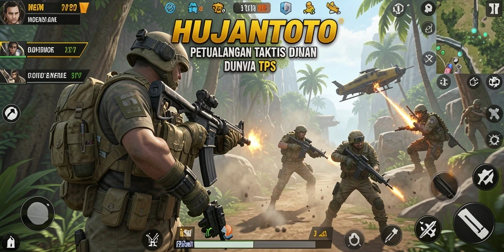 Menampilkan aksi mendebarkan dalam gameplay HUJANTOTO.