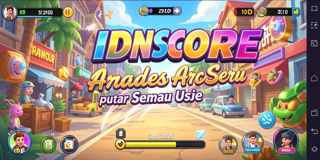 Tampilan menakjubkan gameplay Arcade IDNSCORE yang penuh tantangan.