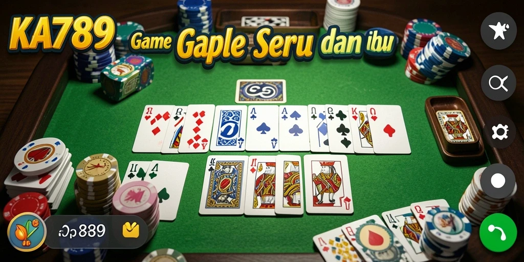 Tampilan screenshot KA789 yang menampilkan gameplay Gaple yang menegangkan.