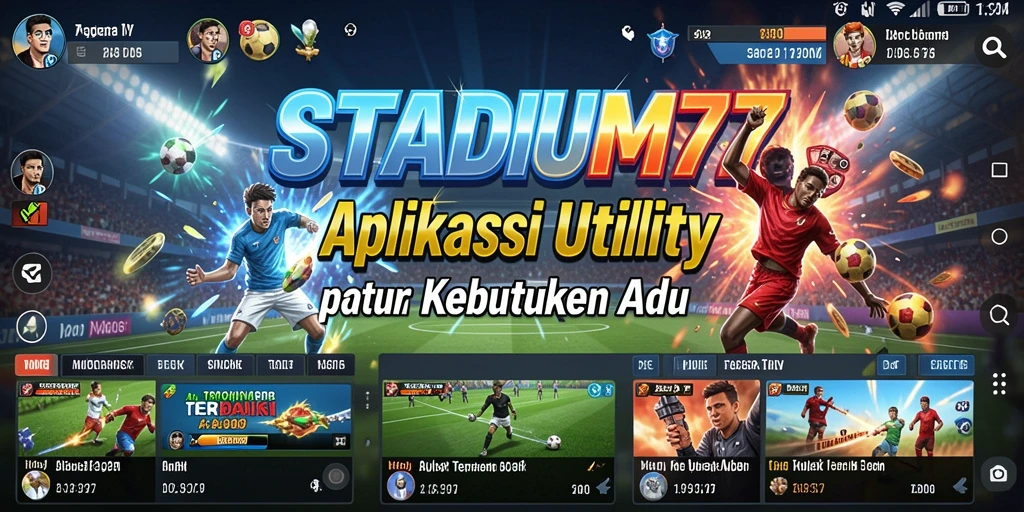 Tampilan antarmuka utama STADIUM77 yang sederhana dan fungsional.