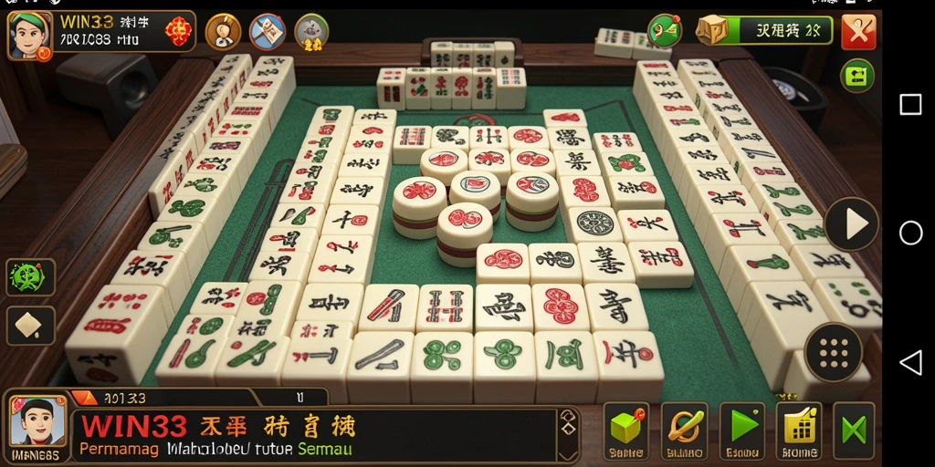 Tampilan gameplay Mahjong yang memikat dan interaktif di WIN33.